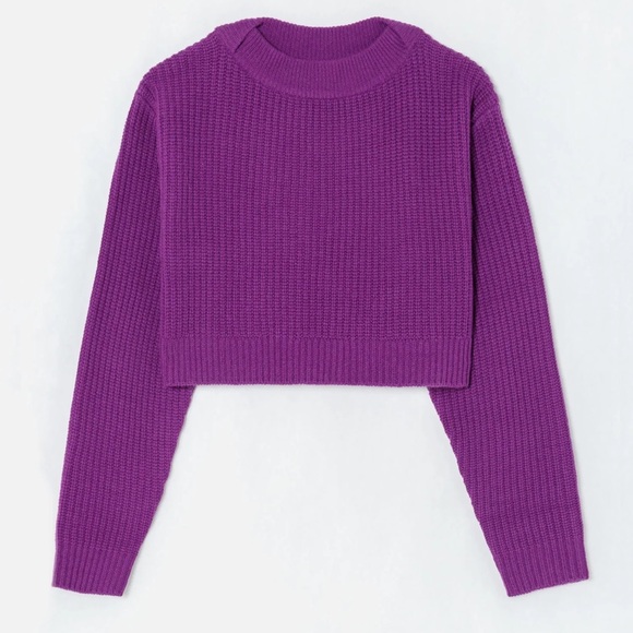 Re/Done Sweaters - RE/DONE Cropped Boatneck Pullover in Purple (size XS) NEVER USED! Tags still on